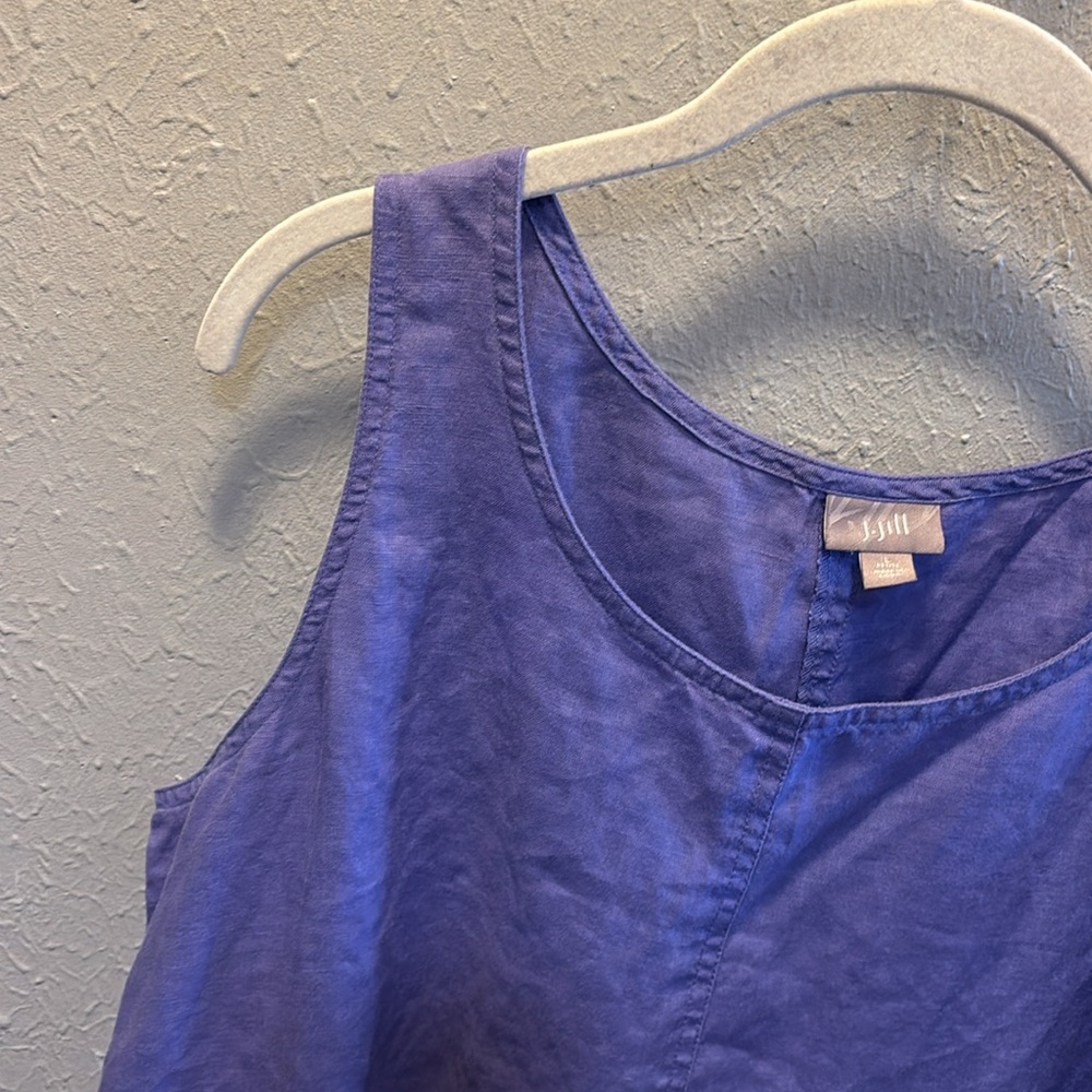 J. Jill Linen Shift Dress Spring Summer Purple Lavender Women’s Sz Large Petite - Picture 3 of 6